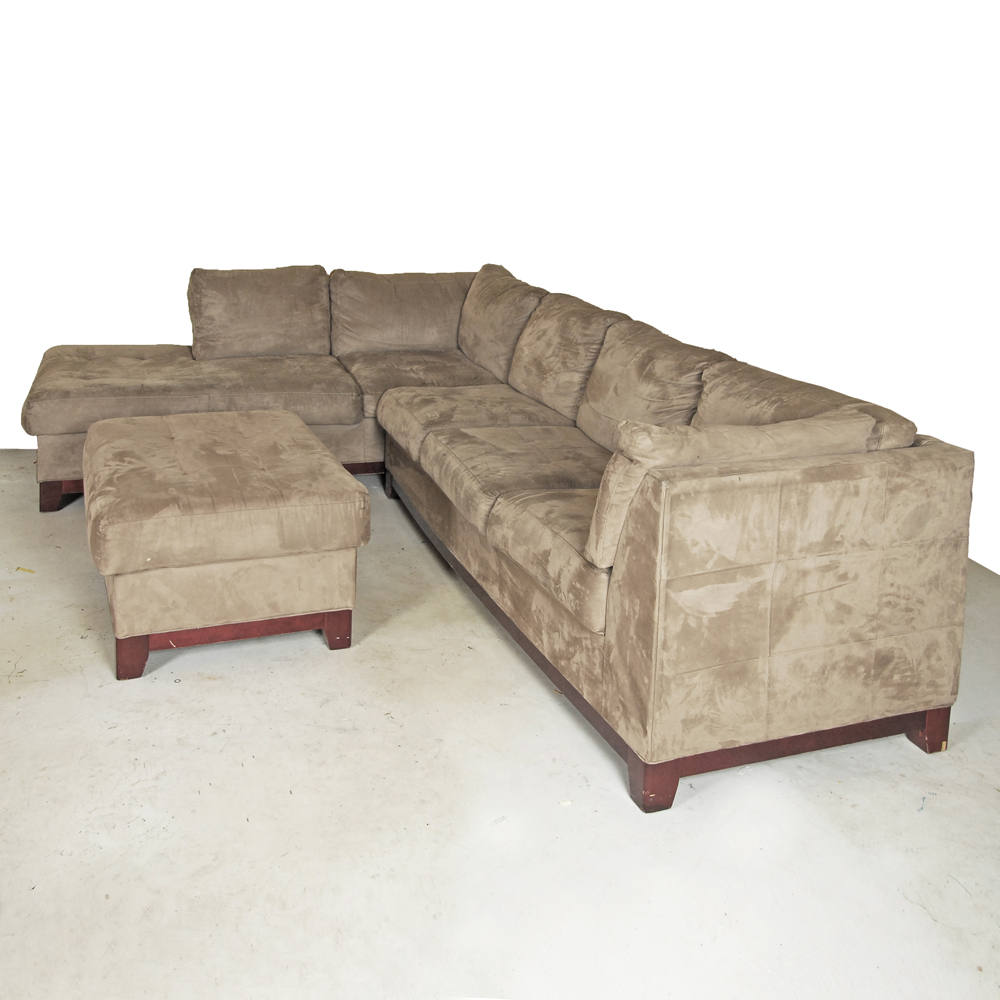 Micro-suede Sectional with Ottoman