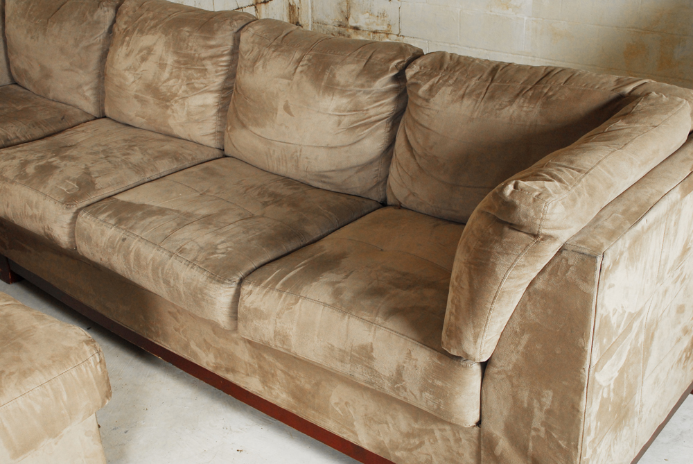 Micro-suede Sectional with Ottoman