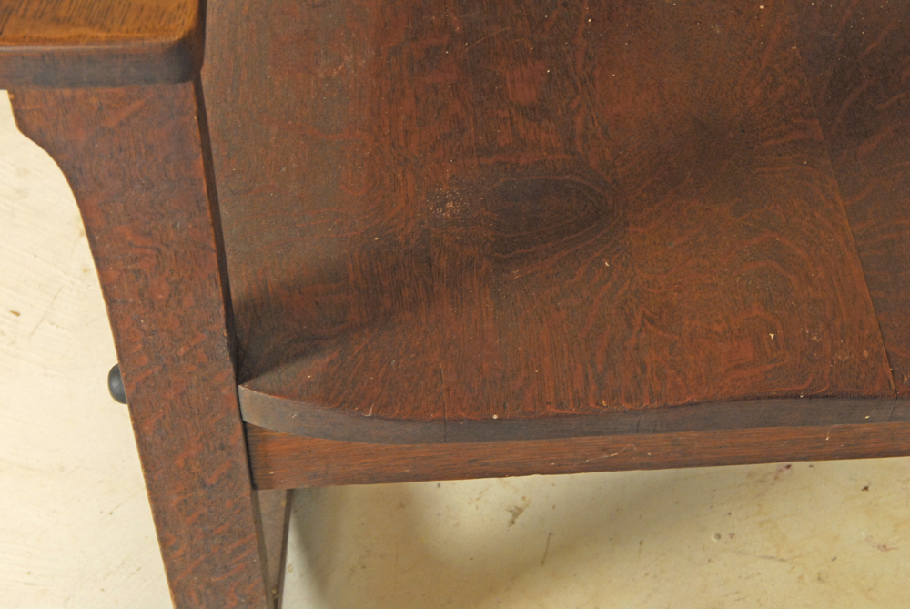 Vintage Oak Rocking Chair with Carved Back