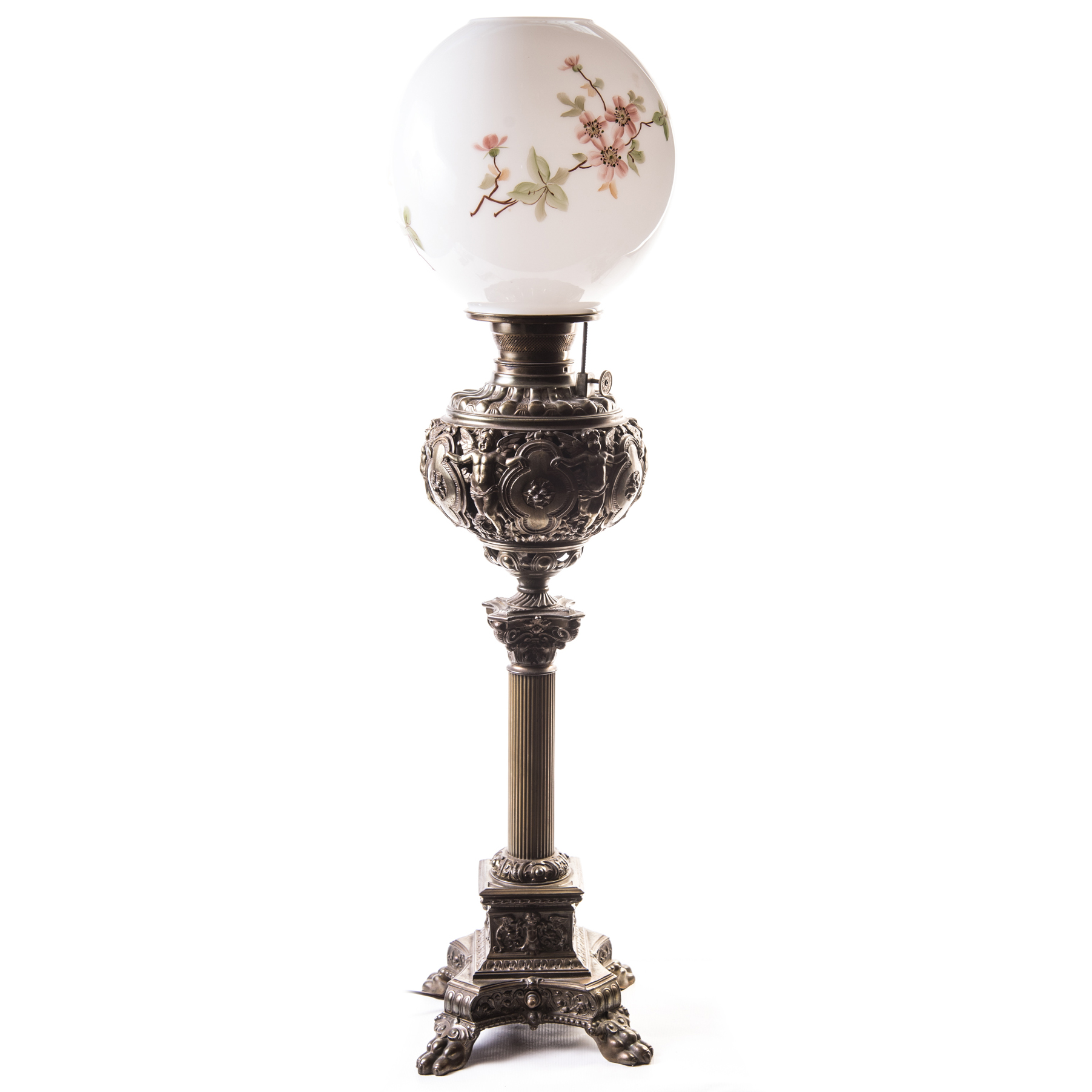 Vintage Hand Painted Globe Lamp