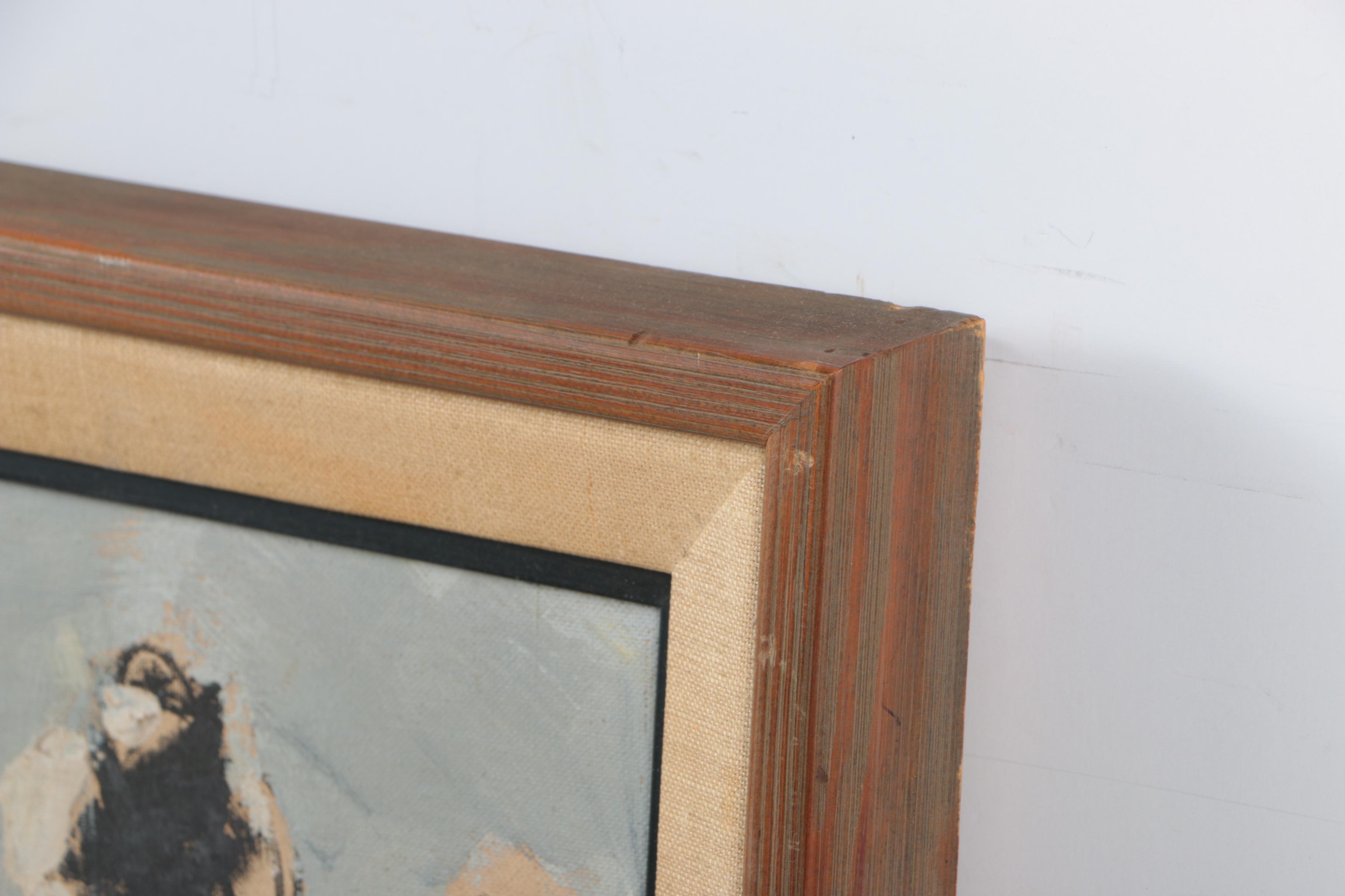 Turner Oil Painting of Racehorses on Canvas Board