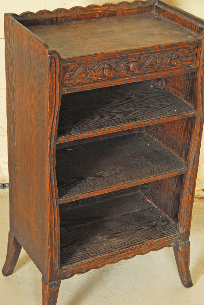 Antique Victorian Oak Side Table with Drawer