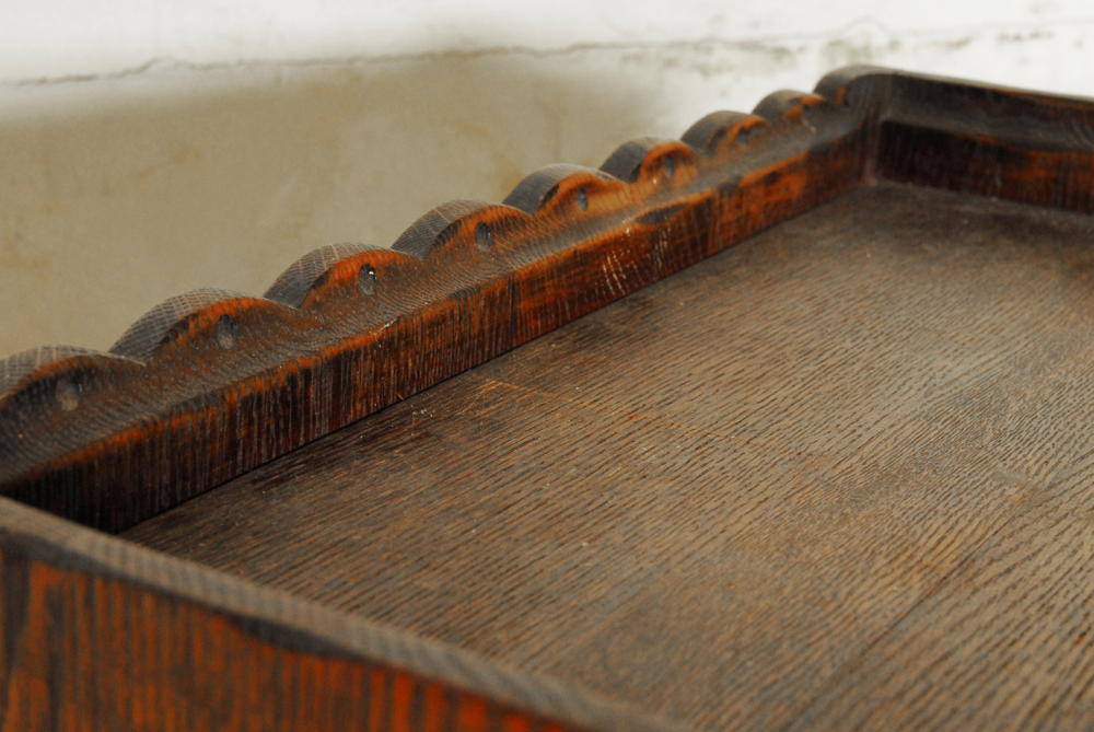 Antique Victorian Oak Side Table with Drawer