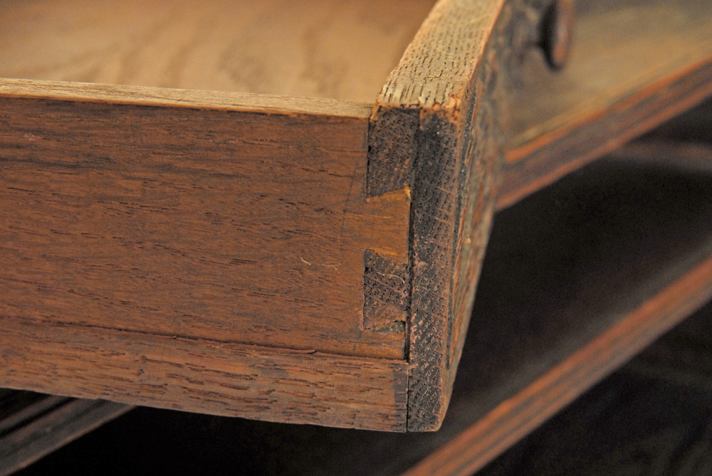 Antique Victorian Oak Side Table with Drawer