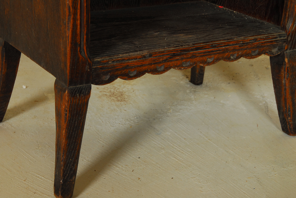 Antique Victorian Oak Side Table with Drawer