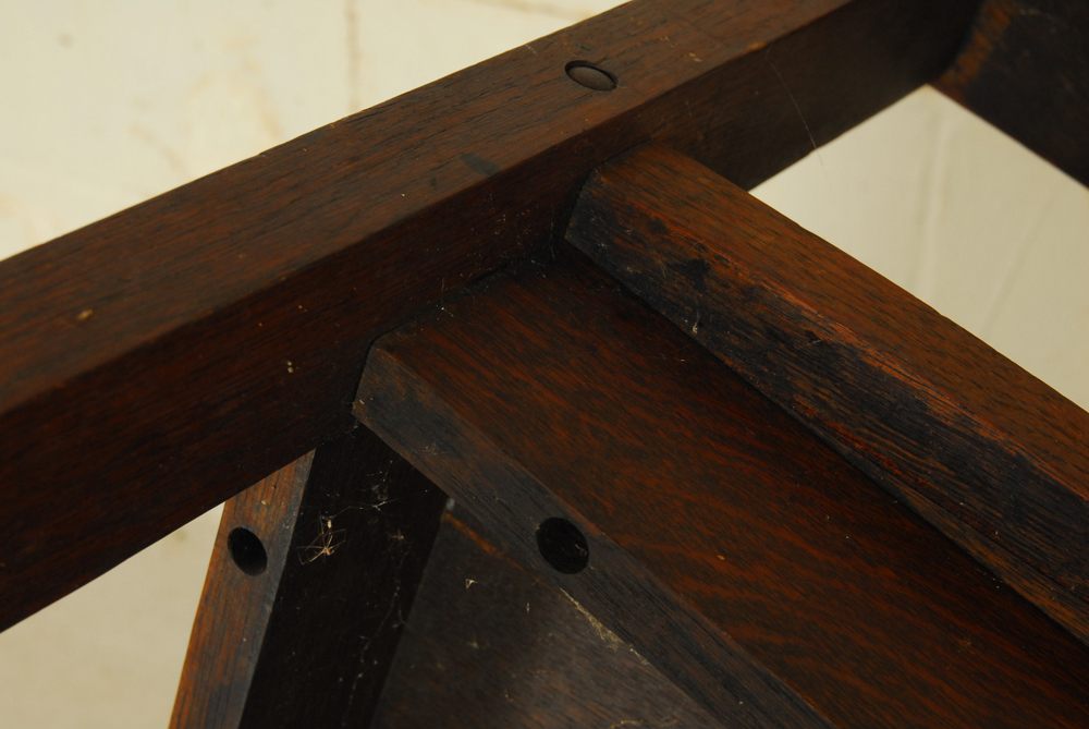 Vintage Oak Armchair with Carved Back