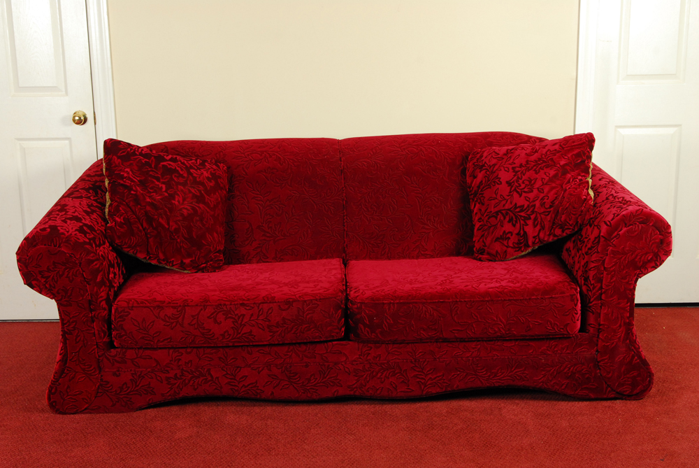 Patterned Velvet Upholstered Sofa Bed