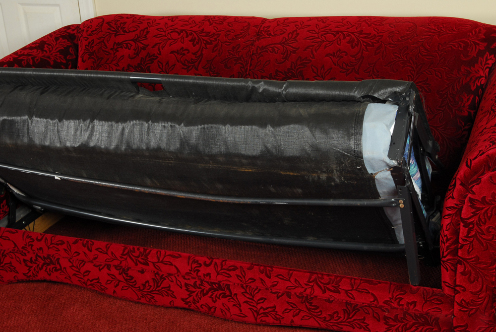 Patterned Velvet Upholstered Sofa Bed