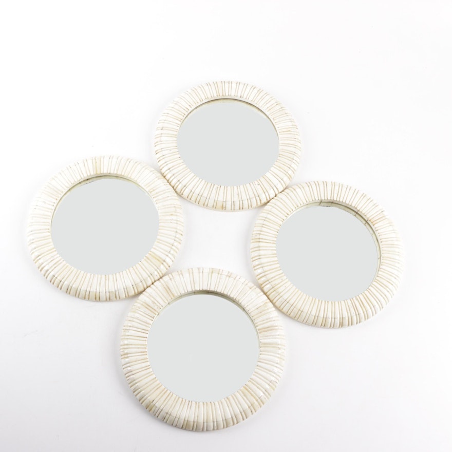 Set of Round Framed Wall Mirrors