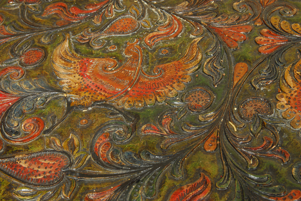 Asian Polychromed Round Coffee Table