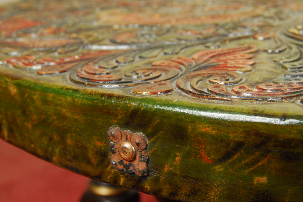 Asian Polychromed Round Coffee Table