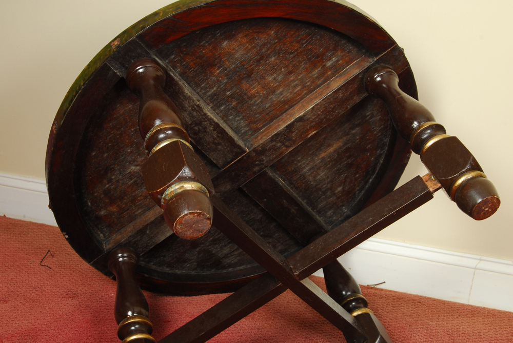 Asian Polychromed Round Coffee Table
