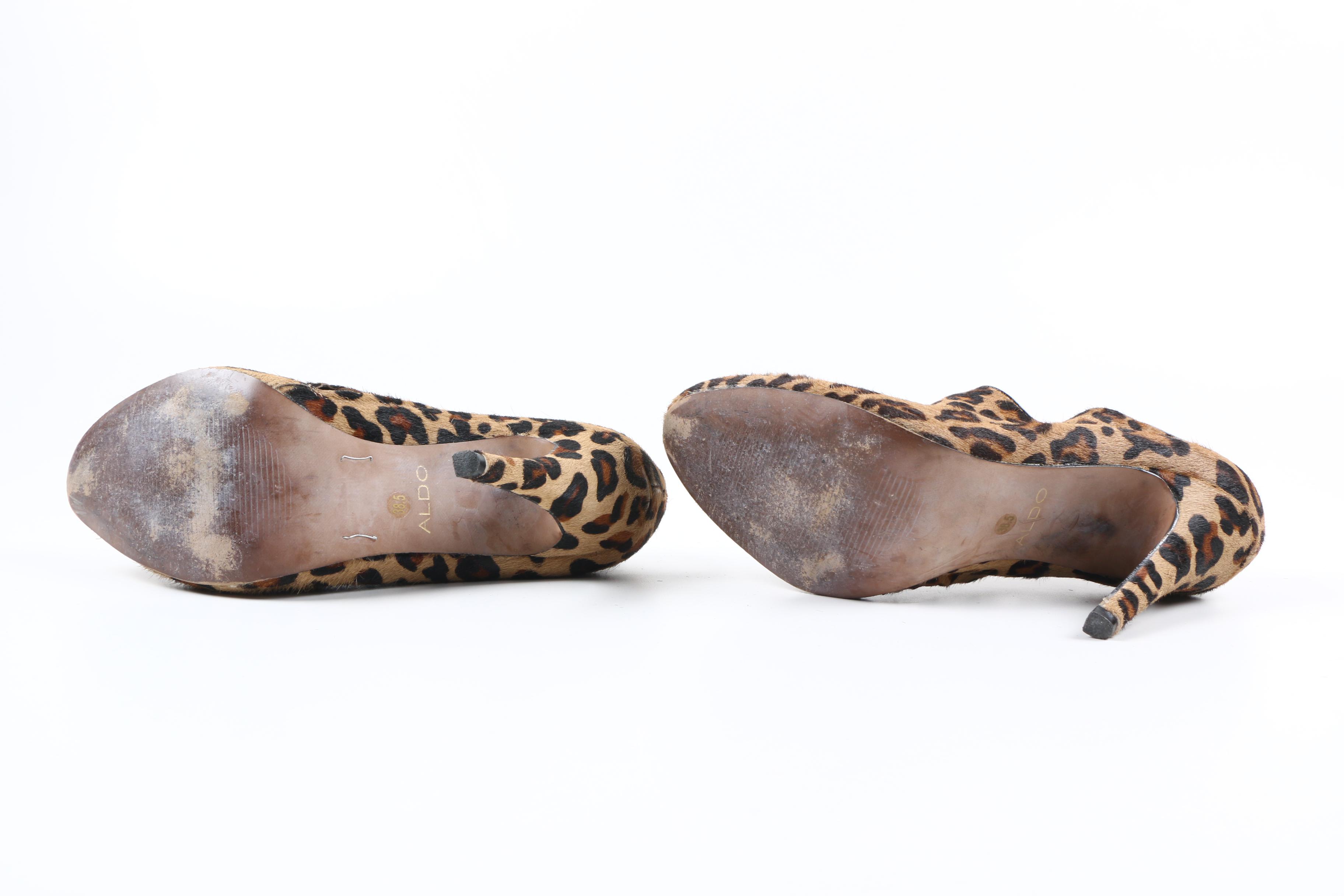 Aldo Leopard Print Ankle Booties