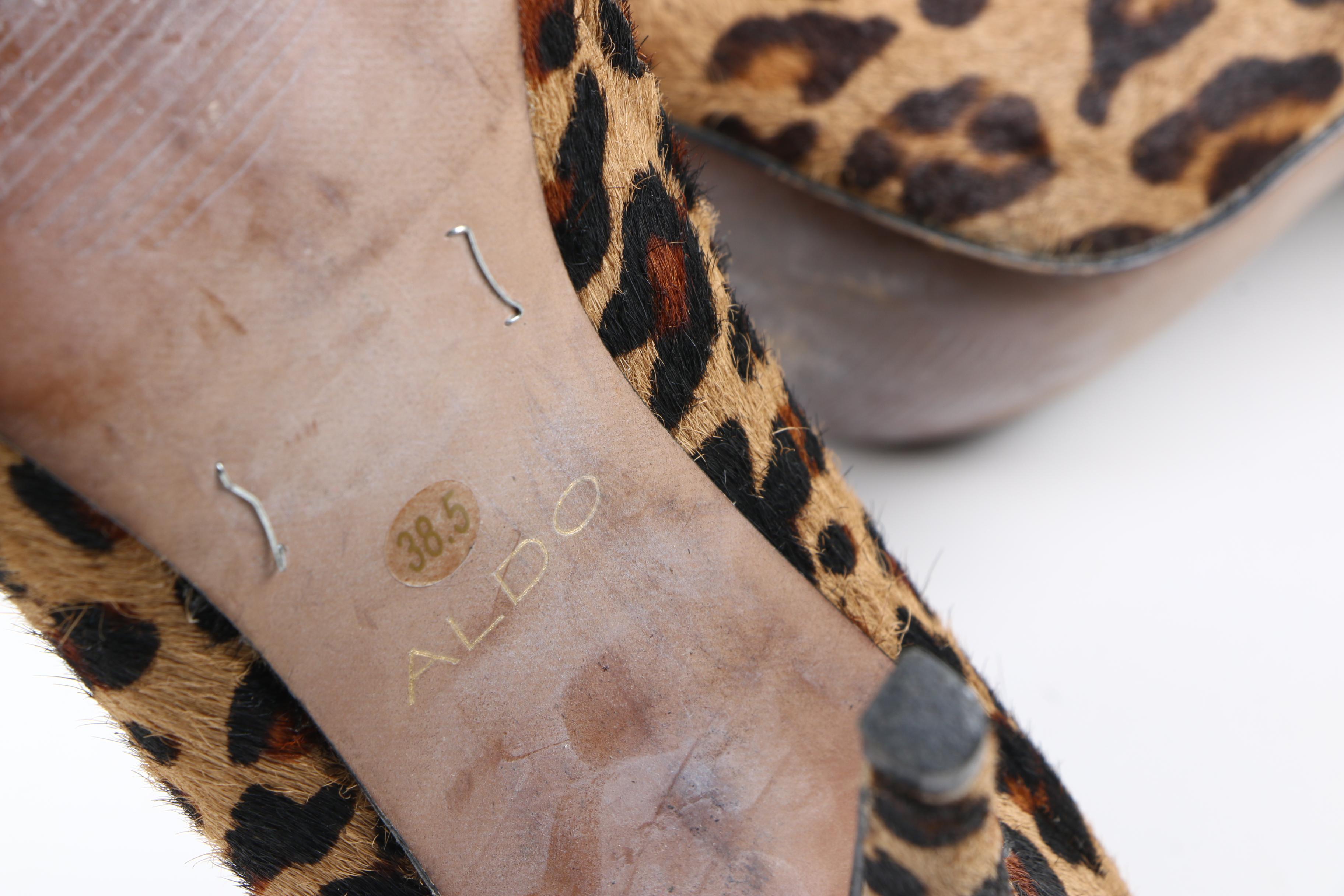 Aldo Leopard Print Ankle Booties