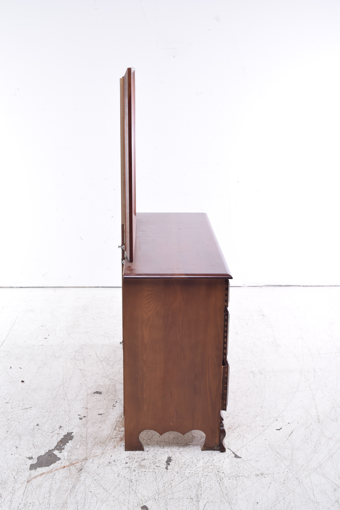 Colonial Style Cherry Dresser with Mirror