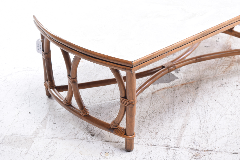 Rattan Based Coffee Table and Three Matching End Tables