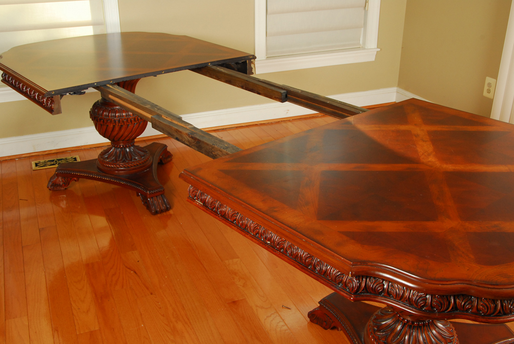 Regency Style Mahogany Double Pedestal Table