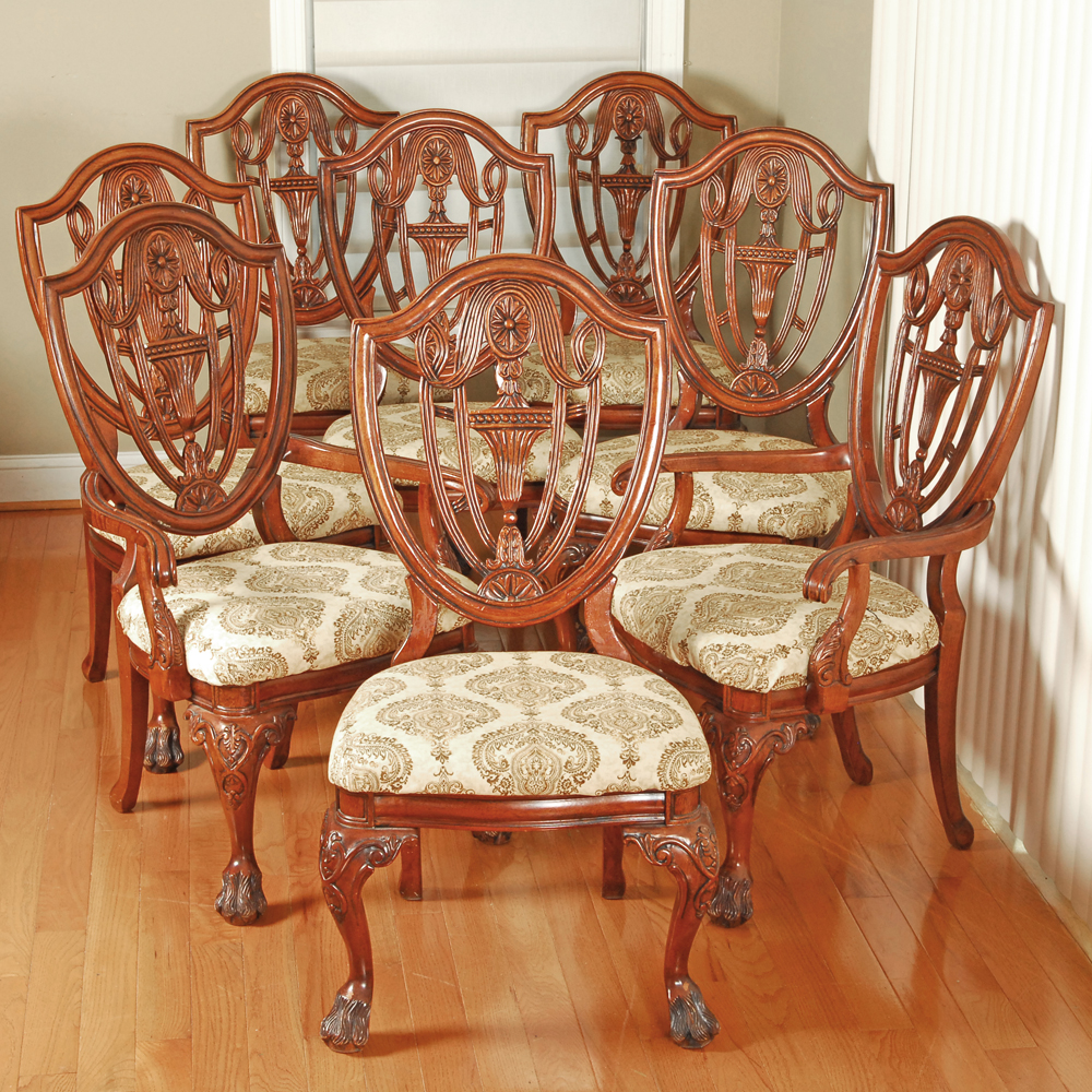 Vintage Hepplewhite Style Mahogany Dining Chairs