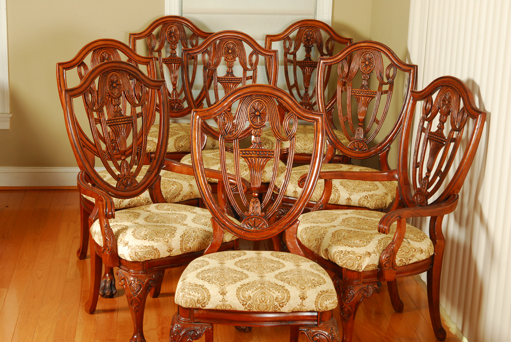 Vintage Hepplewhite Style Mahogany Dining Chairs