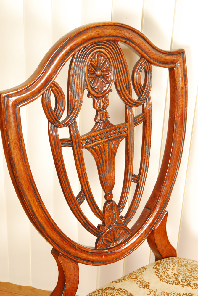 Vintage Hepplewhite Style Mahogany Dining Chairs