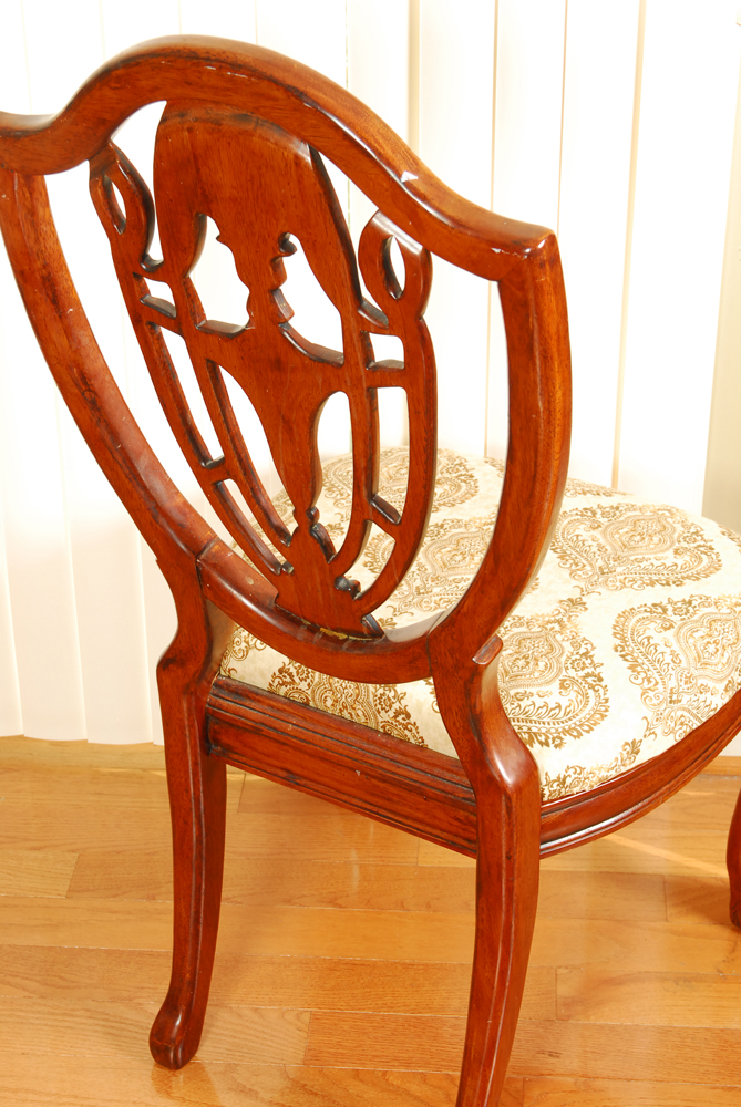 Vintage Hepplewhite Style Mahogany Dining Chairs