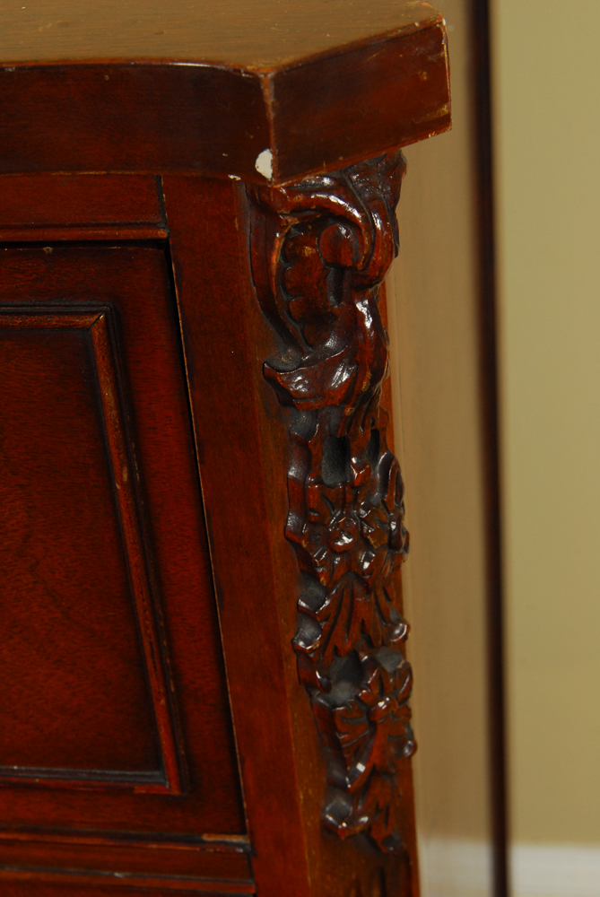 Vintage Empire Style Breakfront Cherry Cabinet