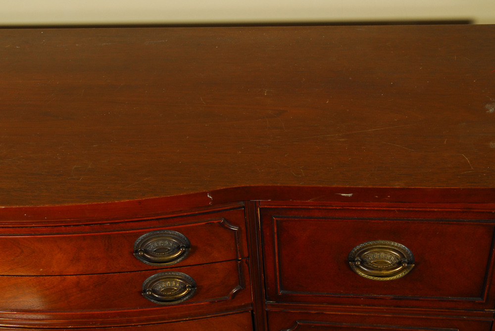 Vintage Empire Style Breakfront Cherry Cabinet