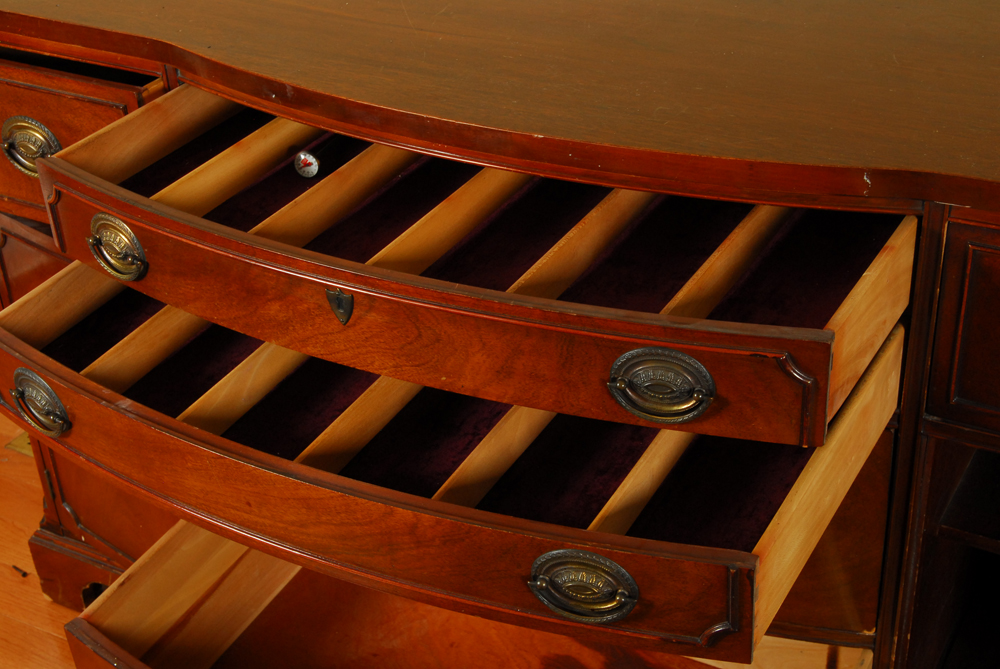 Vintage Empire Style Breakfront Cherry Cabinet