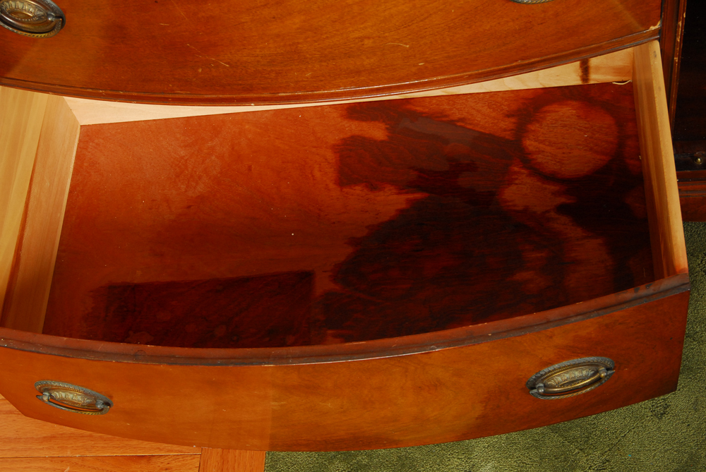 Vintage Empire Style Breakfront Cherry Cabinet