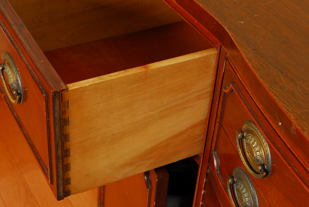 Vintage Empire Style Breakfront Cherry Cabinet