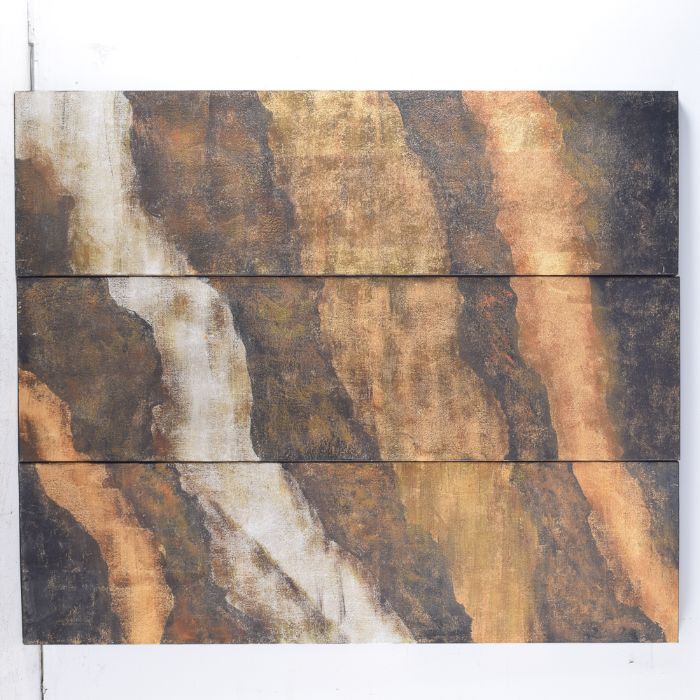 Grace Feyock Acrylic on Canvas Triptych "Hot as Fire"