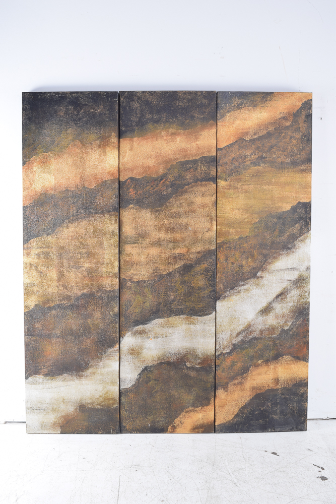 Grace Feyock Acrylic on Canvas Triptych "Hot as Fire"