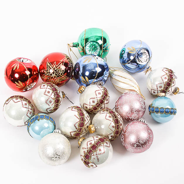 Assorted Vintage Glass Holiday Ornaments