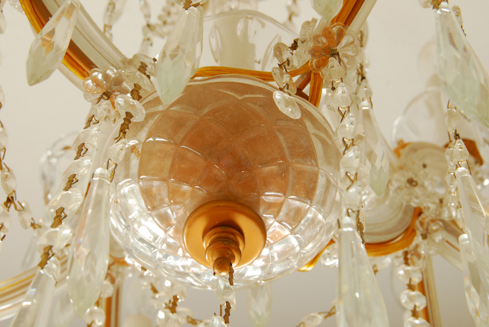 Two Tier Crystal Chandelier With Twelve Lights