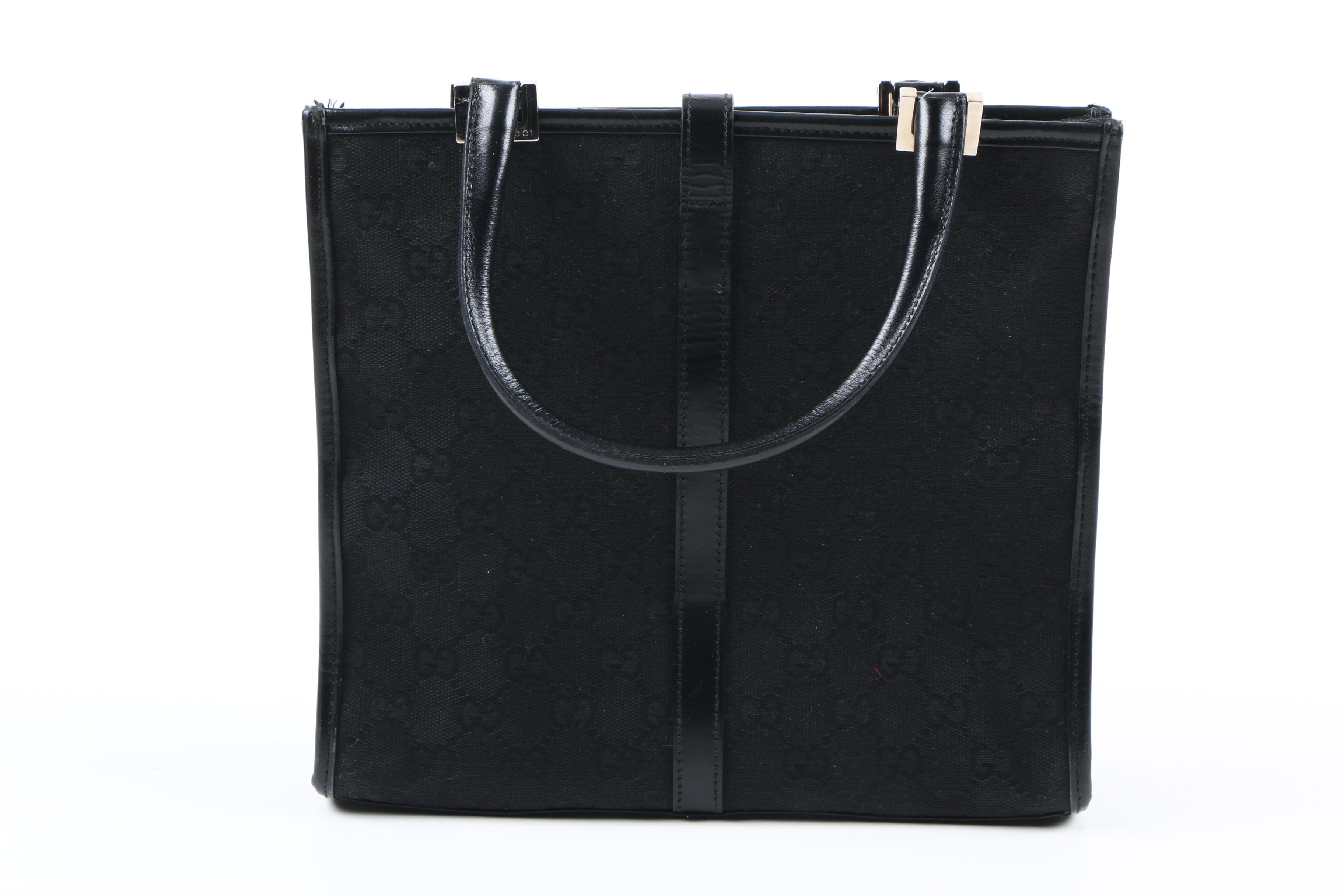 Gucci Black GG Canvas Handbag