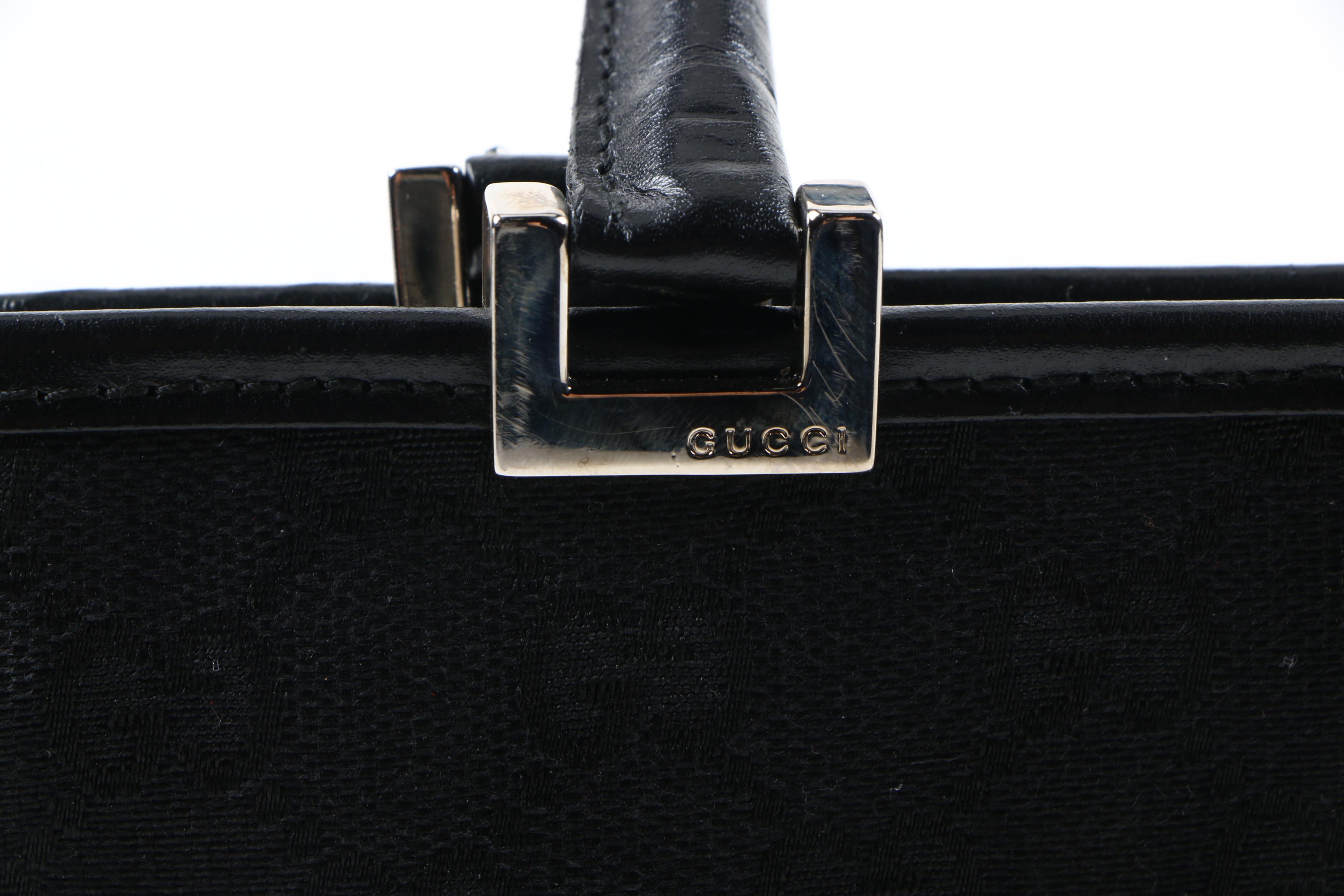 Gucci Black GG Canvas Handbag