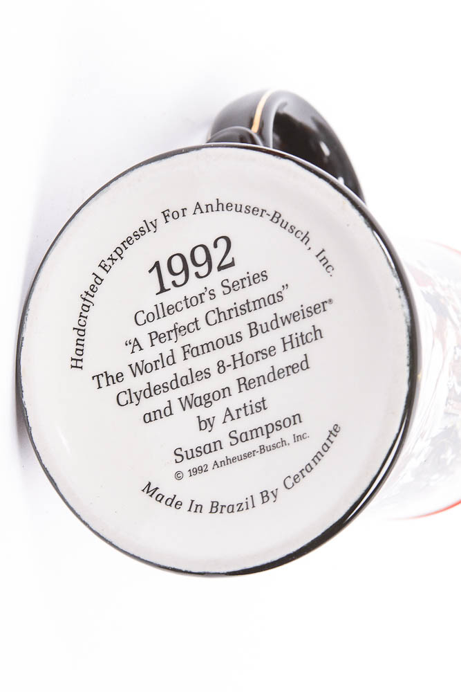 Budweiser Christmas Steins and Three Beer Tap Pulls