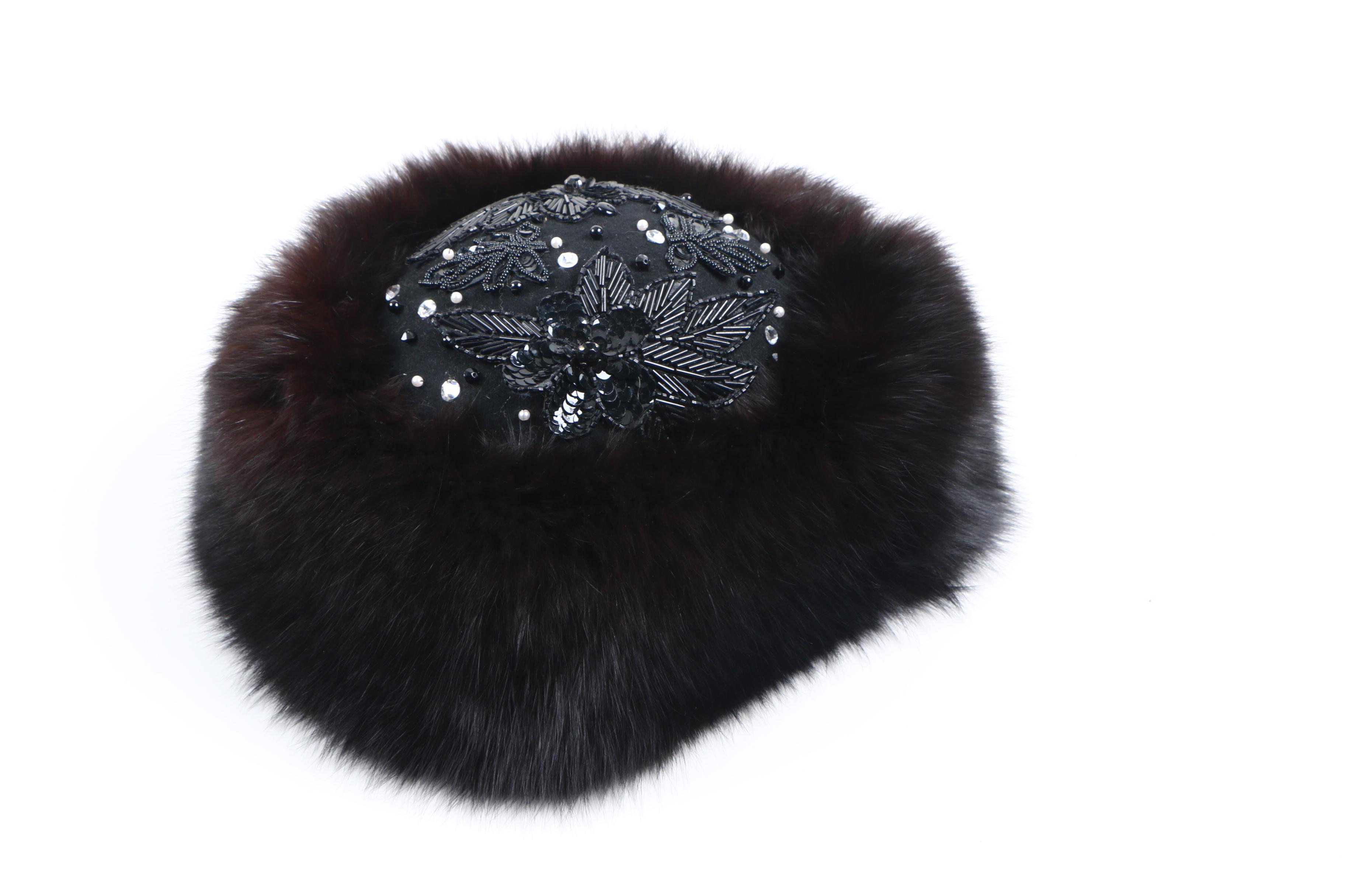 Women's Vintage Occasion Hats Including a James McQuay with Fox Fur
