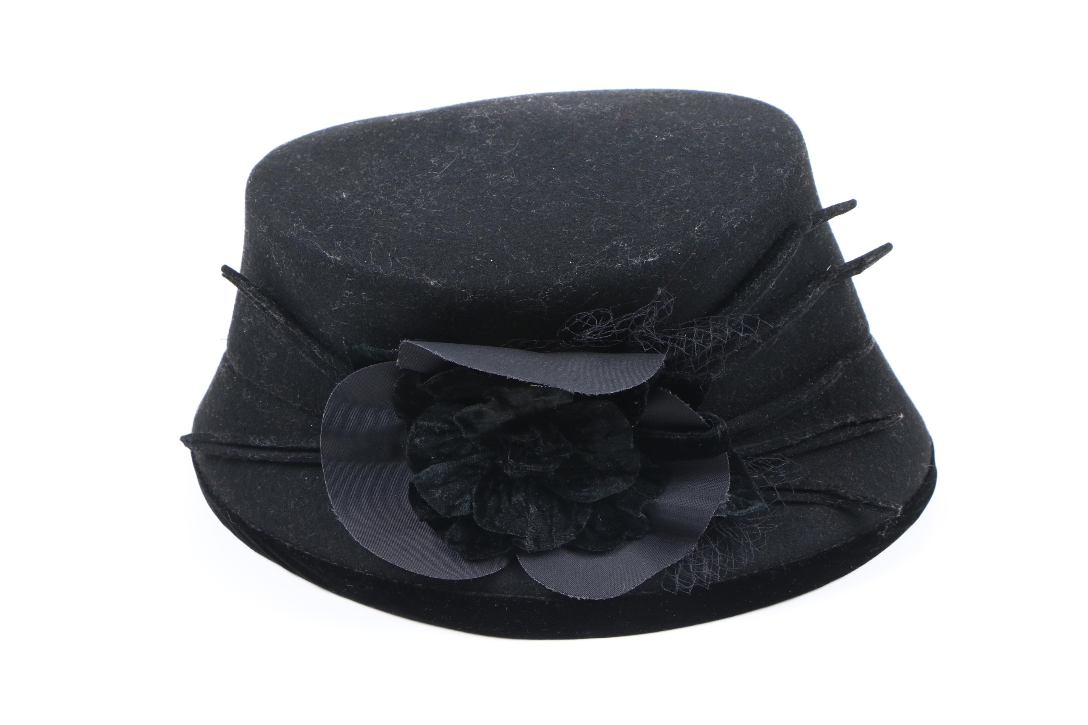 Women's Vintage Occasion Hats Including a James McQuay with Fox Fur