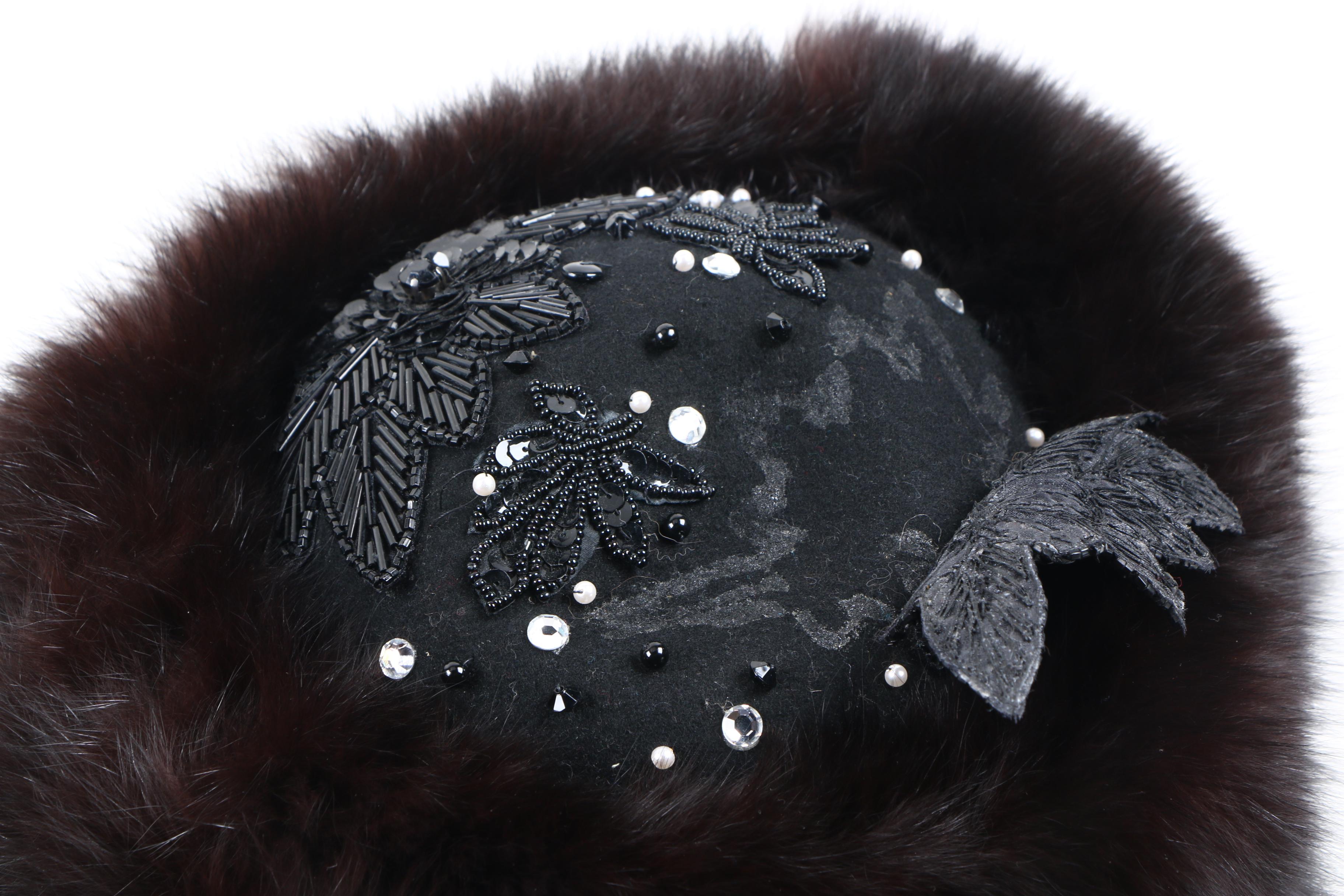 Women's Vintage Occasion Hats Including a James McQuay with Fox Fur
