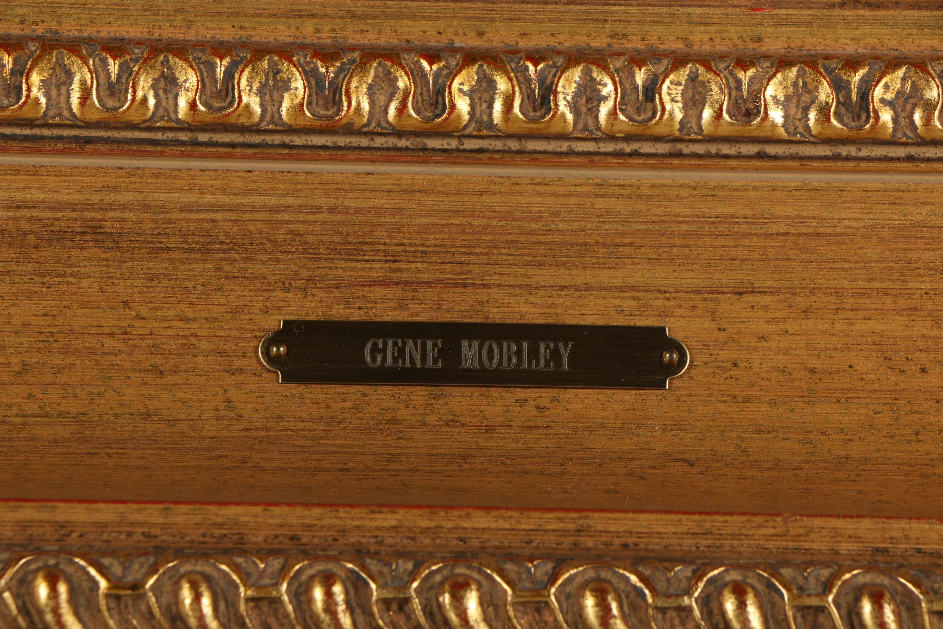 Gene Mobley Oil Painting on Burlap "Indian Village Women in Stream"