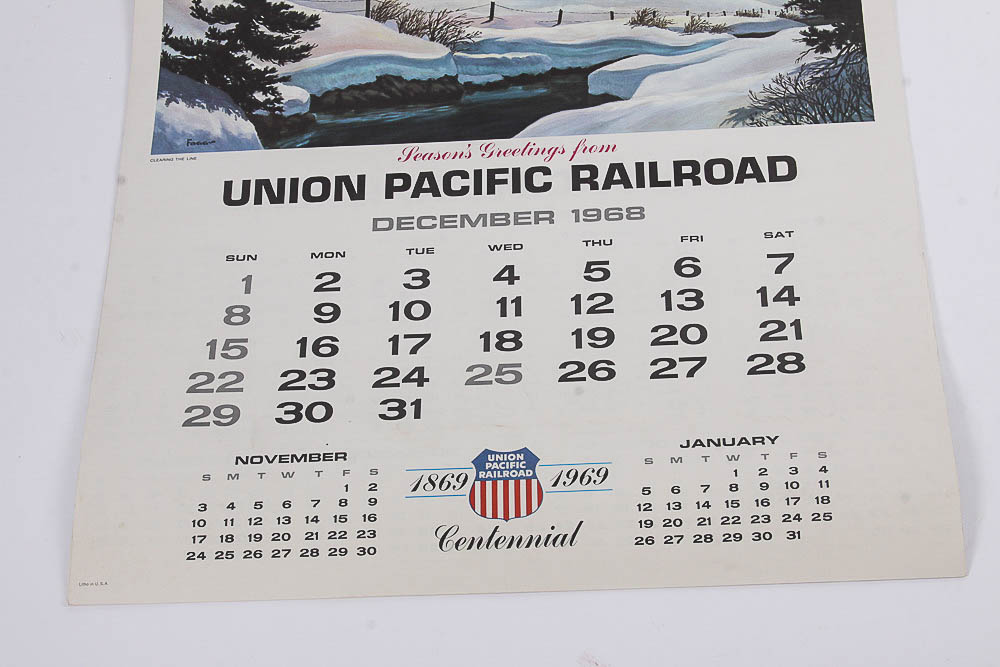 1969 Union Pacific Centennial Edition Railroad Calendar