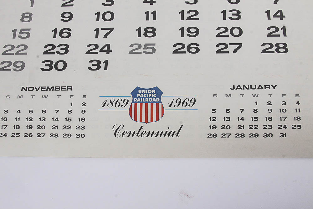 1969 Union Pacific Centennial Edition Railroad Calendar