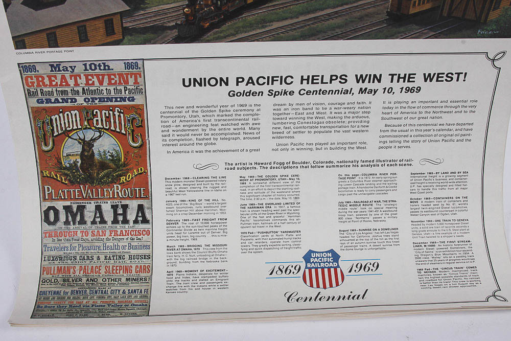 1969 Union Pacific Centennial Edition Railroad Calendar
