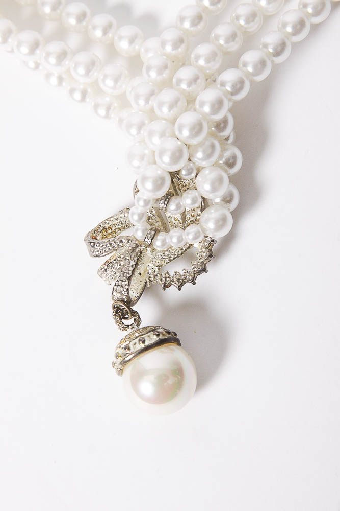 Collection of Vintage Faux Pearl and Silver Tone Costume Jewelry