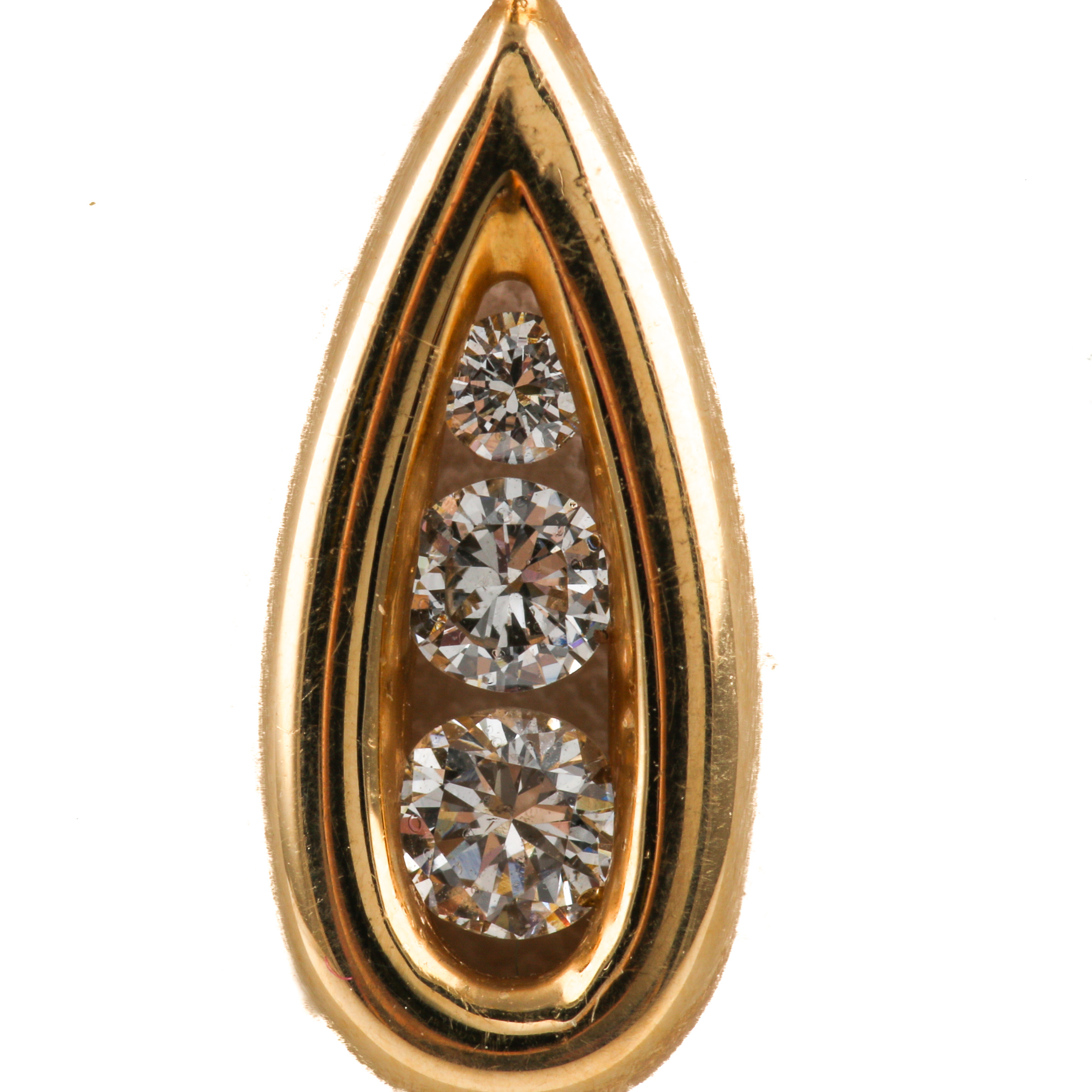 14K Yellow Gold Diamond Pendant Necklace