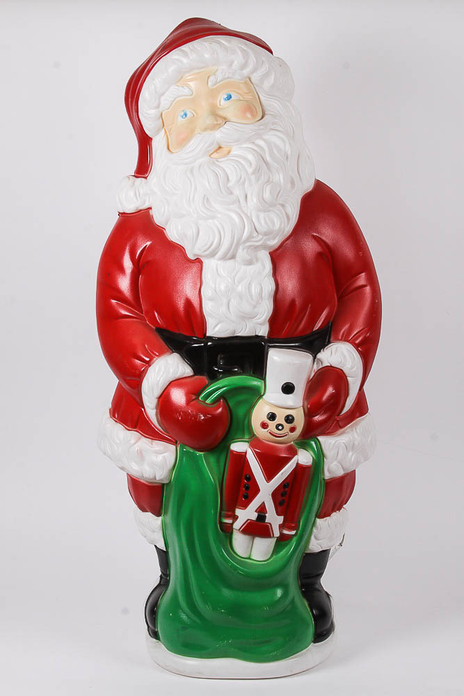 Plastic Light-Up Santa Clause Yard Statue