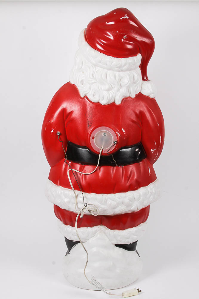 Plastic Light-Up Santa Clause Yard Statue