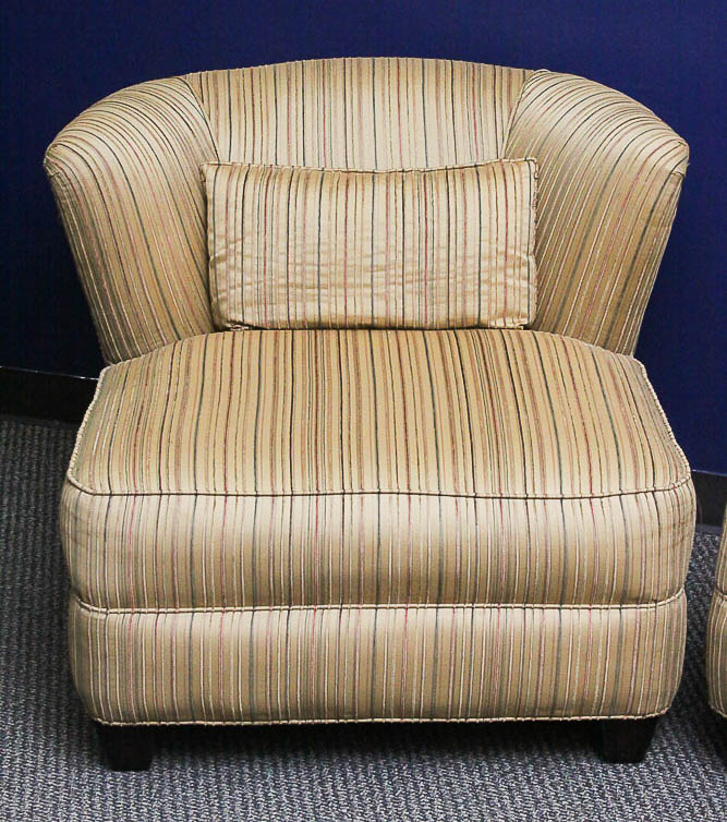 Deco Revival Custom Upholstered Lounge Chair Pair