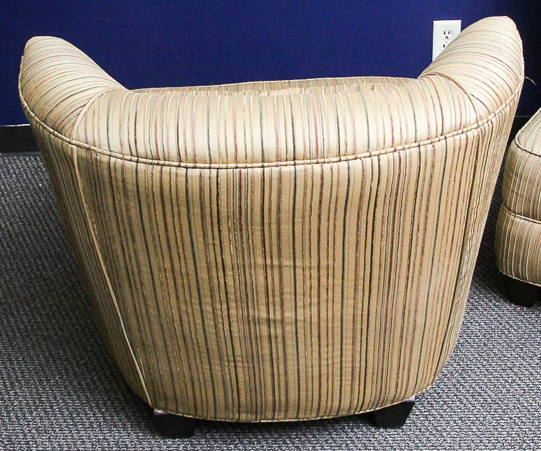 Deco Revival Custom Upholstered Lounge Chair Pair